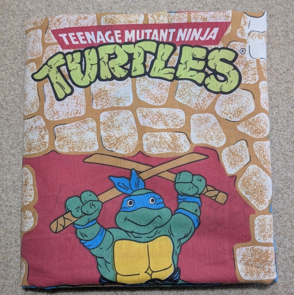 Vintage Bibb USA 1988 Teenage Mutant Ninja Turtles Flat Twin Sheet